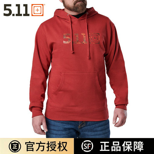 特惠5.11印花连帽战术卫衣76174户外男士511套头长袖帽衫棉涤春秋