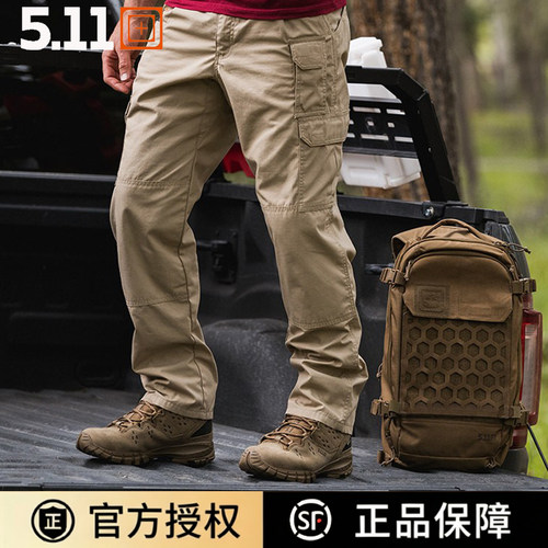 5.11男士户外战术长裤多口袋防泼水耐磨格子布工装裤74273