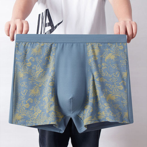 全棉平角内裤男加肥加大码高腰男