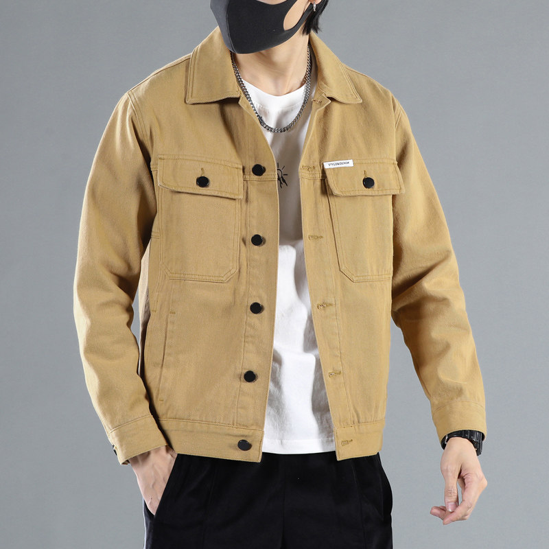 新款日系牛仔外套男秋季大码宽松夹克高街上衣服9001-P85,男装工装外套,电商A318
