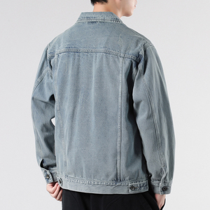 夹克男士秋季美式宽松翻领上衣服休闲工装牛仔外套男款9030-P100,开拓者电玩像素衣服穿搭图片