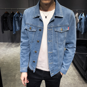 男士春秋季外套新款日系复古牛仔夹克潮青年上衣百搭衣服8118-P75图片