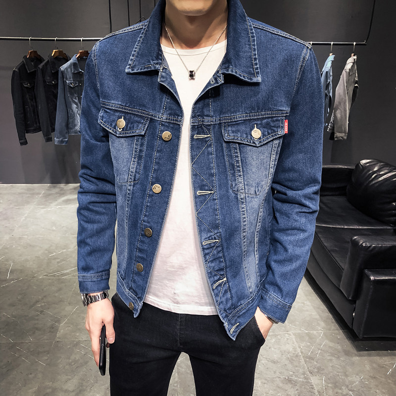 男士春秋季外套新款日系复古牛仔夹克潮青年上衣百搭衣服8118-P75,男装夹克,电商A318