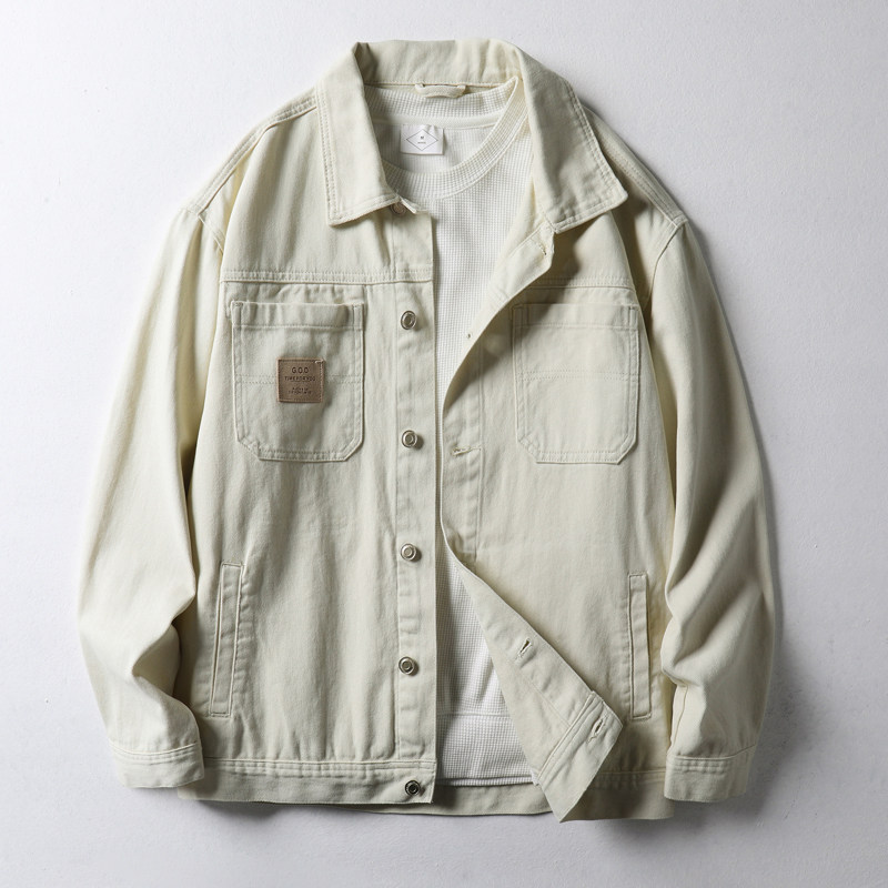 秋季休闲上衣服纯棉工装牛仔外套男潮牌美式宽松夹克男装302-P90,男装工装外套,电商A318