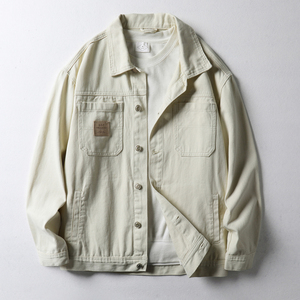 秋季休闲上衣服纯棉工装牛仔外套男潮牌美式宽松夹克男装302-P90图片