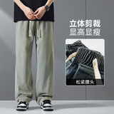 夏季新款牛仔裤男士美式裤子男裤男生宽松休闲直筒裤长裤696-P45，男装牛仔裤，电商A318