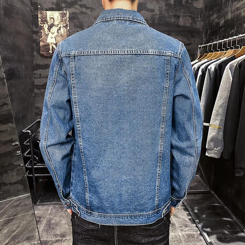 店主风男士牛仔外套新款秋季夹克韩版潮流修身上衣服男装8118-P75,男装夹克,电商A318