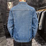 店主风男士牛仔外套新款秋季夹克韩版潮流修身上衣服男装8118-P75，男装夹克，电商A318