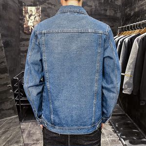 店主风男士牛仔外套新款秋季夹克韩版潮流修身上衣服男装8118-P75图片