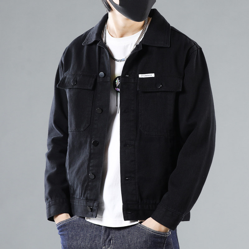 新款日系牛仔外套男秋季大码宽松夹克高街上衣服9001-P85图片