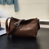 THE COLE时尚 大容量简约百搭斜挎托特包女慵懒通勤气质单肩包