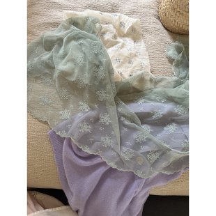 雏菊BellisPerennis2025AW意大利超薄仙气蕾丝绣花边多功能围巾