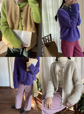 雏菊BellisPerennis2025AW 90%狐狸绒毛绒绒云朵开衫