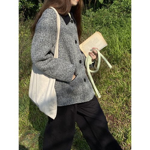 雏菊自制羊毛手工缝制大衣常规款