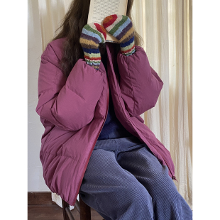 雏菊BellisPerennis2025AW 120高支棉浆果色国标90白鸭绒羽绒服