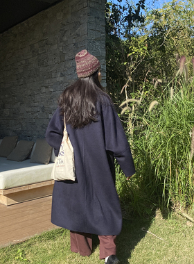 雏菊BellisPerennis2024AW HANDMADE手工羊毛羊绒一颗扣斗篷大衣