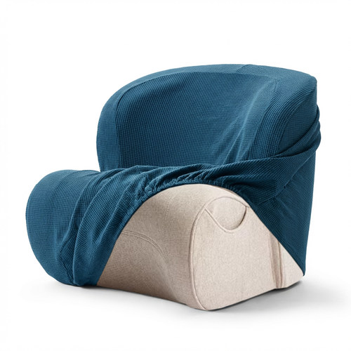 弹力乐班山姆护撑腰小沙发椅套单人咖啡厅椅套半圆形卡座小沙发罩