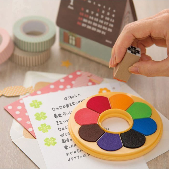 日本进口多色手账印台