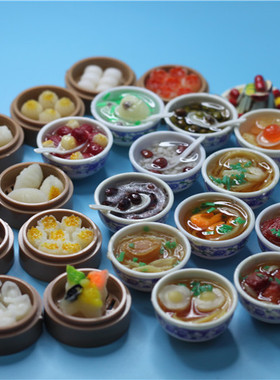 dollhouse娃娃屋配件6分餐馆餐厅饭店仿真 菜品 面条 早点 包子