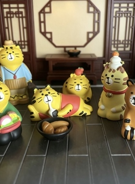 树脂潮玩日式杂货老虎虎年小摆件