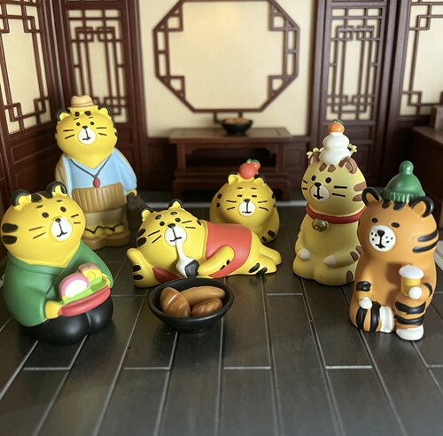 树脂潮玩日式杂货老虎虎年小摆件