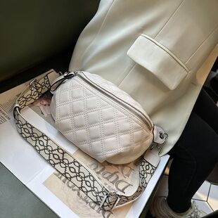 欧洲站包包女2026新款牛皮真皮宽带斜挎包胸包小众腰包包袋斜跨包