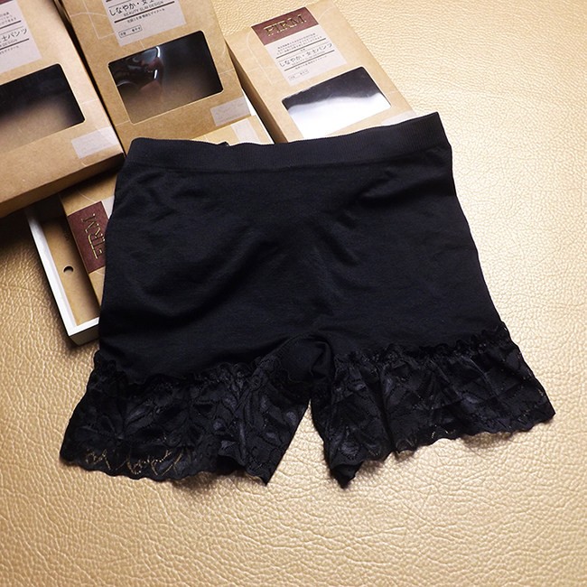 夏季安全裤女士无痕高弹棉二合一单穿蕾丝小花边收腹三分裤加裆