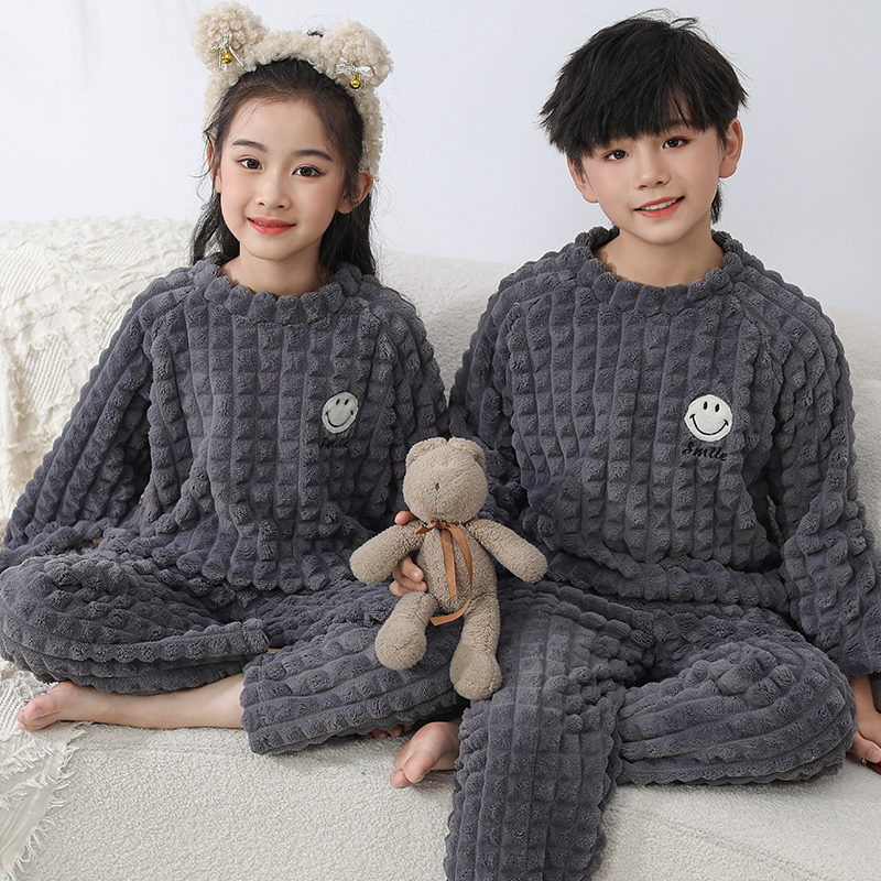 儿童睡衣秋冬季加厚男童女童男孩