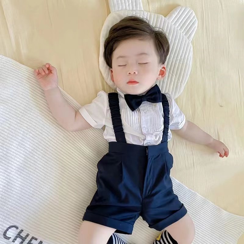 소년 여름을위한 한 살짜리 드레스 영국 어린이 작은 정장 꽃 소녀 결혼식 의 100 번째 생일 생일 파티 정장