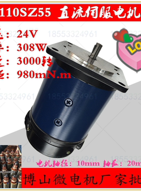 110SZ55直流伺服电动机3000转 直流交流电机 308W 24V 直流电机