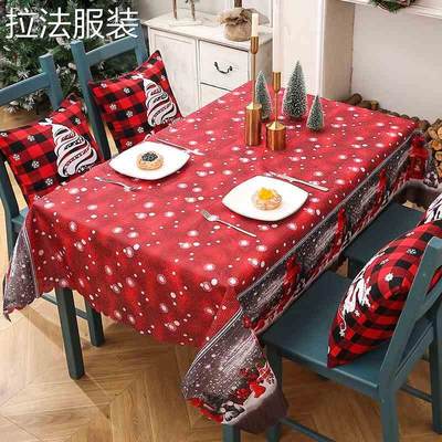 Christmas Snowman Polyester Rectangle Tablecloth Party