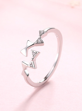 宁宁花朵戒指女日式时尚个性创意学生潮流锆石宁语结开口尾戒