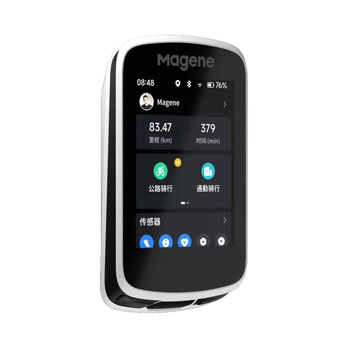 Magene迈金C606自行车GPS彩屏触控码表ANT+速度踏频器心率监测器