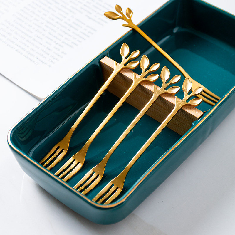 水果叉勺子套装不锈钢创意可爱树叶形小叉子简约勺果签叉家用餐具,餐饮具,叉/勺/筷套装,淘宝优惠券,粉丝福利购,淘宝优惠卷