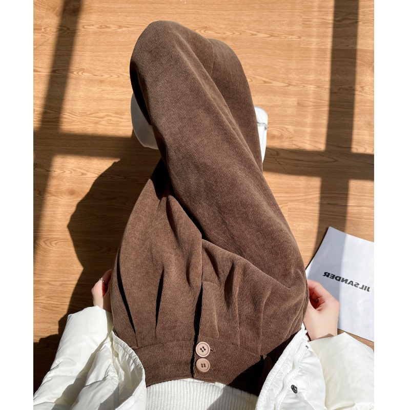 美拉德棕色灯芯绒裤子女秋冬