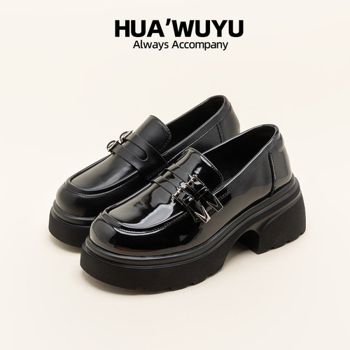 厚底小皮鞋乐福鞋化雾语