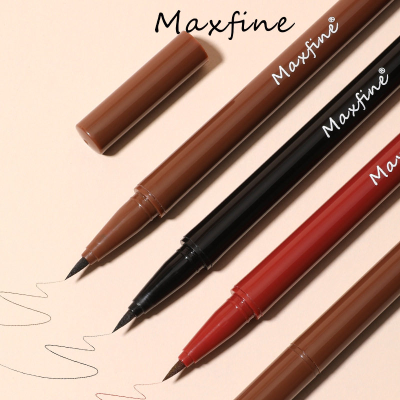 maxfine精致黑色眼线液笔快干防水不晕染持久两用眼线笔正品