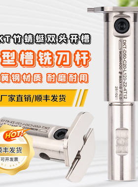 DKT竹蜻双头开槽T型槽铣刀杆弹簧钢材质通装MGMN刀片