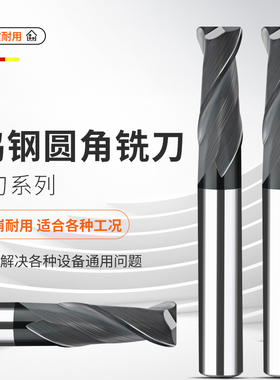 数控钨钢二刃圆鼻铣刀/四刃牛鼻铣刀抗崩黑色涂层cnc硬质合金铣刀