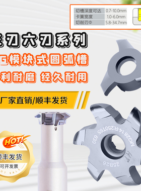 模块式T型圆弧槽铣刀片切槽深度0.7-10mm宽R0.5-R3外径5.8-34.7mm