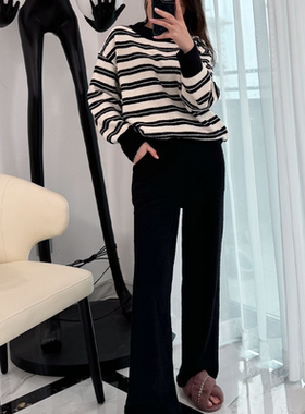 （软绵绵家居服套装）软糯舒适基础百搭高颜值条纹保暖套装