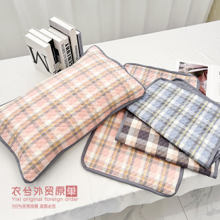 家居日用简约格纹百搭枕头套床品配件Z 格纹枕头套