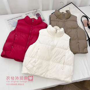 时尚 韩版 铆钉羽绒马甲 新款 气质百搭保暖立领马甲 B90秋冬季