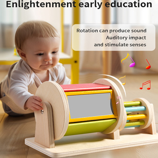 幼儿童蒙特梭利早教木制教具蒙氏益智玩具2-4岁3抽屉纺织鼓投币盒