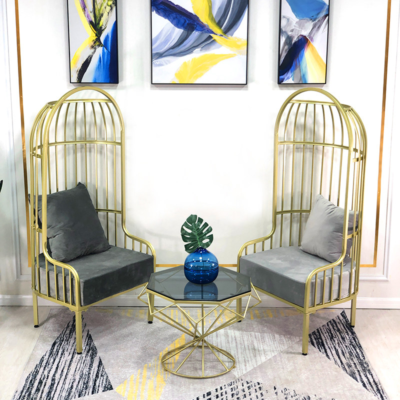 北欧网红休闲铁艺鸟笼沙发餐厅客厅服装店KTV酒店单人高背沙发椅|msdalam kategori Perniagaan/perabot pejabat, perabot pejabat, sofa ruang tamu/meja teh, Sofa - dari Buy2taobao.com untuk memberikan perkhidmatan ejen Taobao profesional membeli