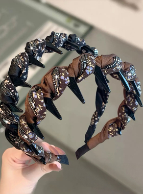 时尚经典防滑发箍碎花减龄发饰女
