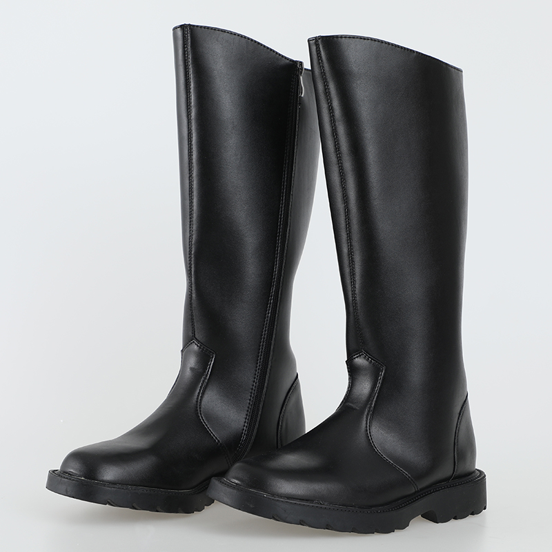 中学生学校升旗仪式靴子高筒皮靴