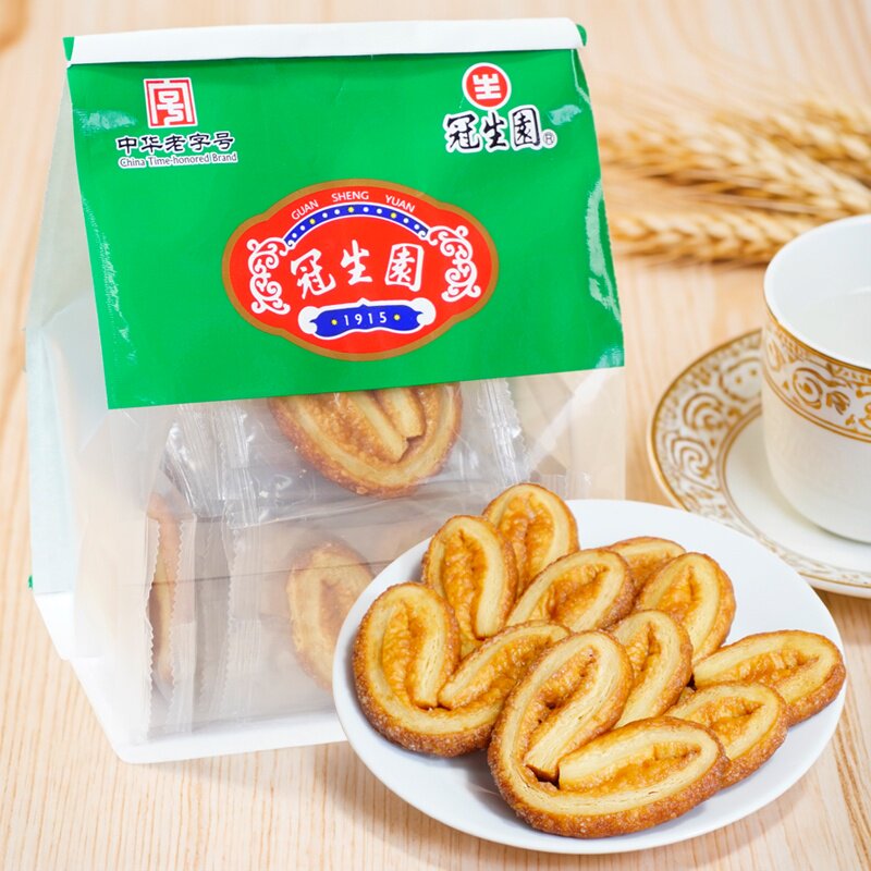 上海特产冠生园蝴蝶酥中华老字号糕点特产伴手礼袋装200g休闲零食