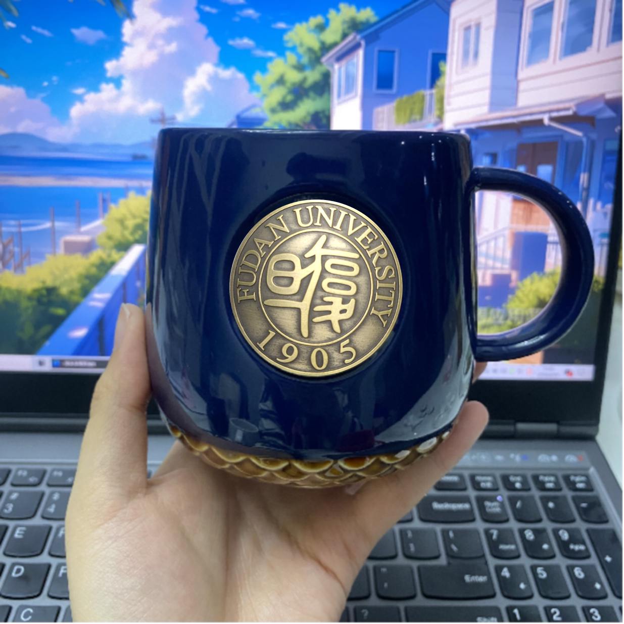 复旦大学陶瓷马克杯定制家用水杯图片