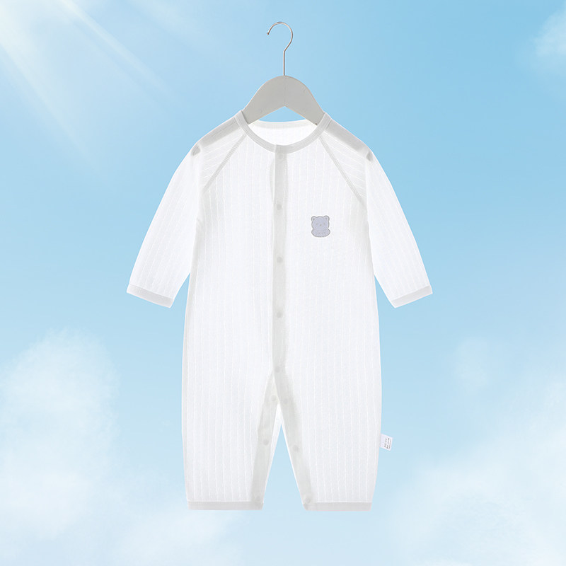 婴儿连体衣夏季空调服纯棉透气薄